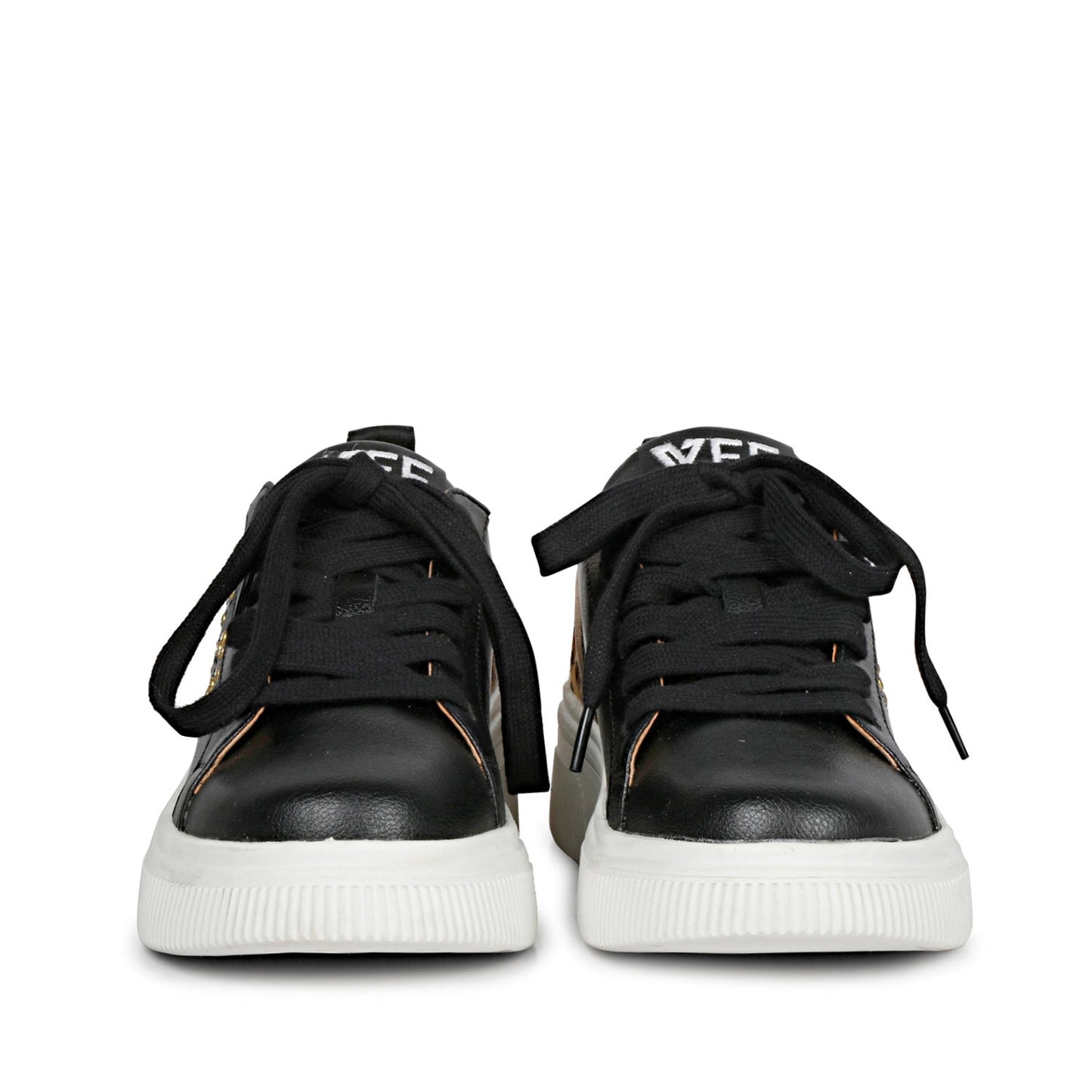 Whitesta Womens Black Leather Sneaker