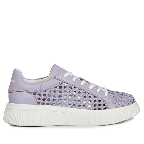 Whitesta Zoey Womens Purple Woven Leather Sneakers