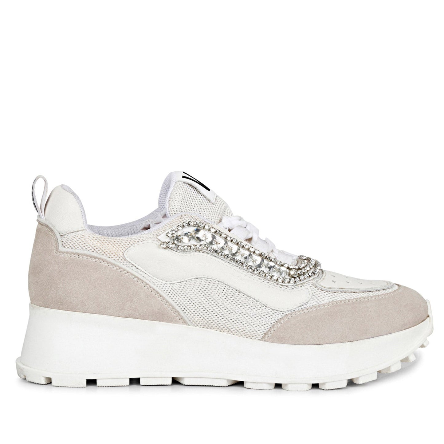 Whitesta Womens White Leather Sneakers