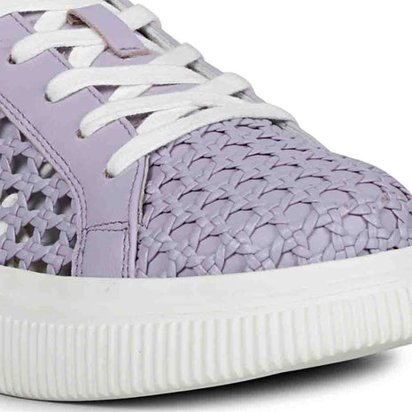 Whitesta Zoey Womens Purple Woven Leather Sneakers