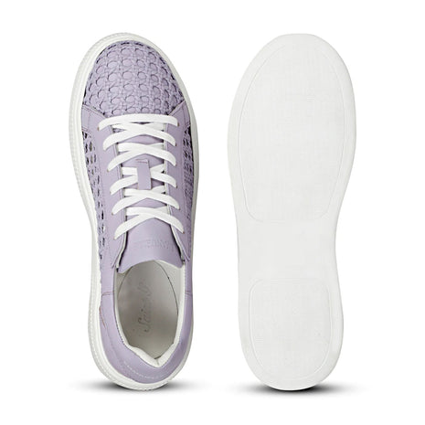 Whitesta Zoey Womens Purple Woven Leather Sneakers