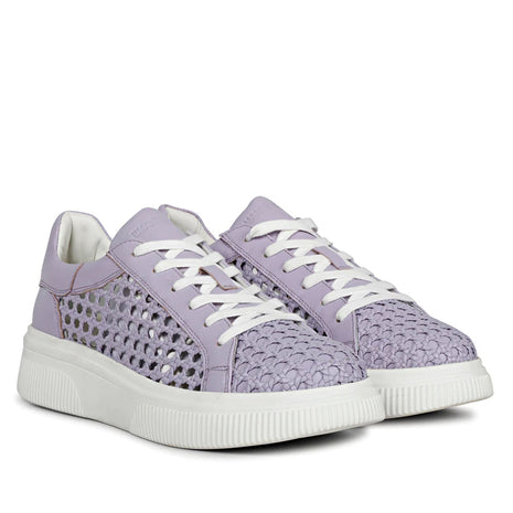 Whitesta Zoey Womens Purple Woven Leather Sneakers