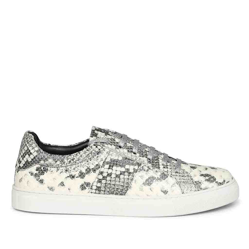 Whitesta Elined Grey Python Print Leather Sneakers - Whitesta India