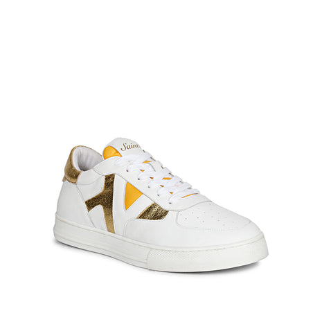 Whitesta Felix White & Yellow Leather Sneakers