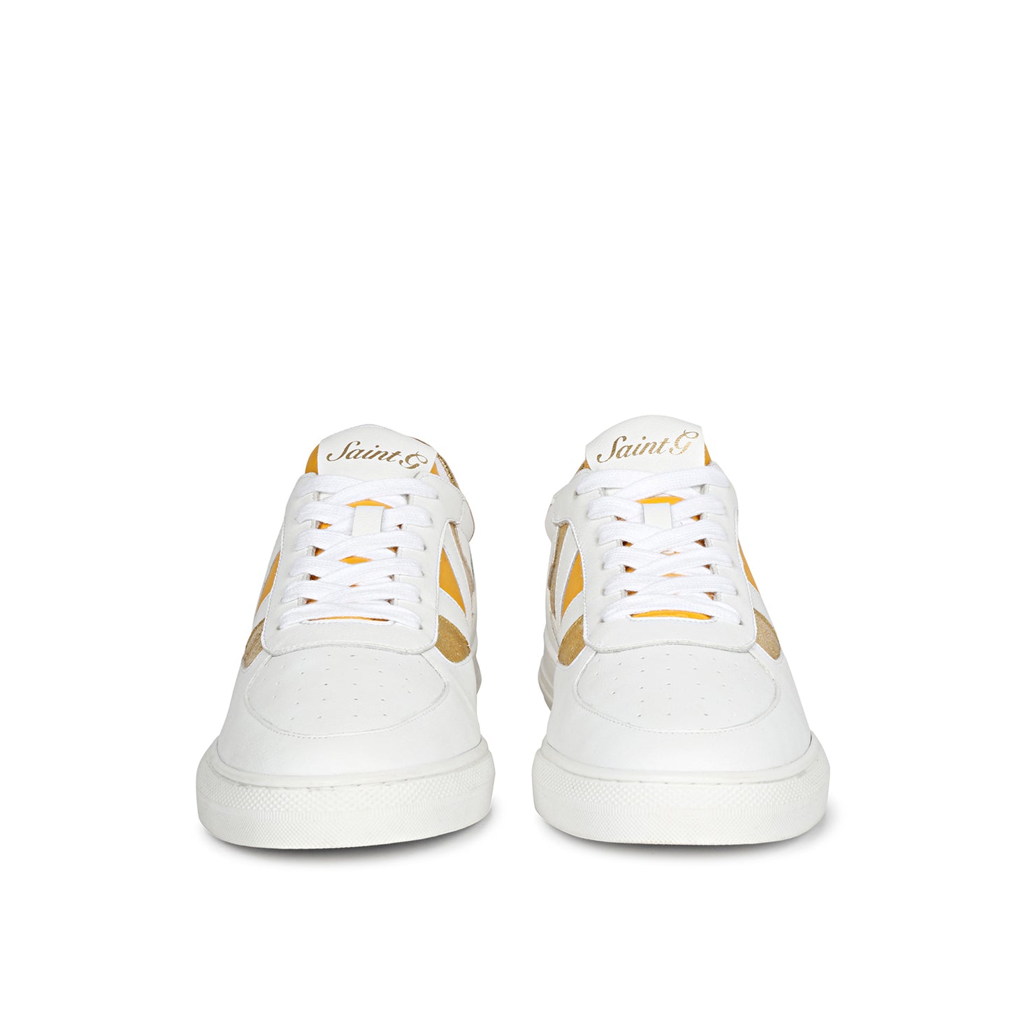 Whitesta Felix White & Yellow Leather Sneakers