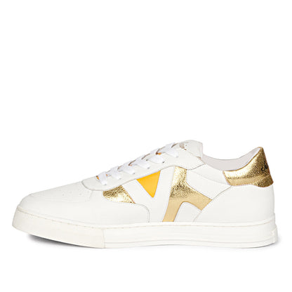 Whitesta Felix White & Yellow Leather Sneakers