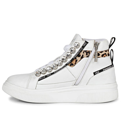 Whitesta Womens White Leather Sneaker