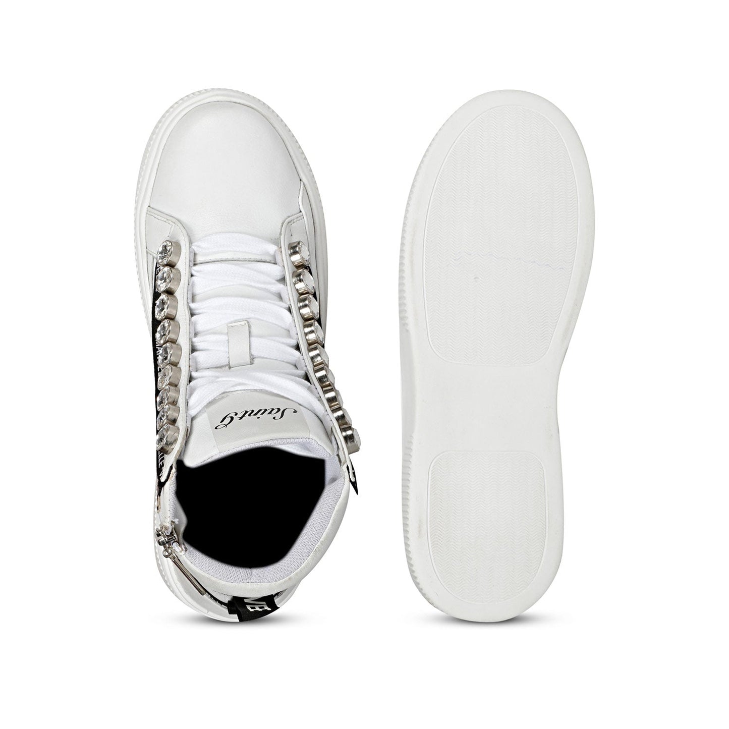 Whitesta Womens White Leather Sneaker