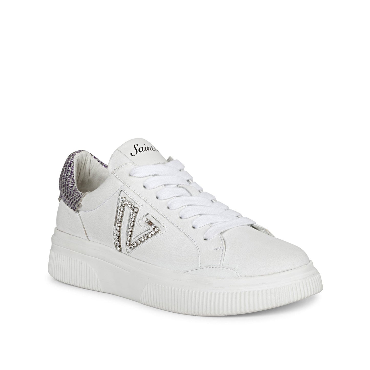 Whitesta Womens White Leather Sneaker