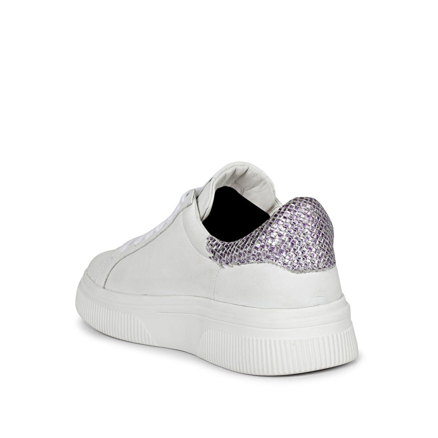 Whitesta Womens White Leather Sneaker