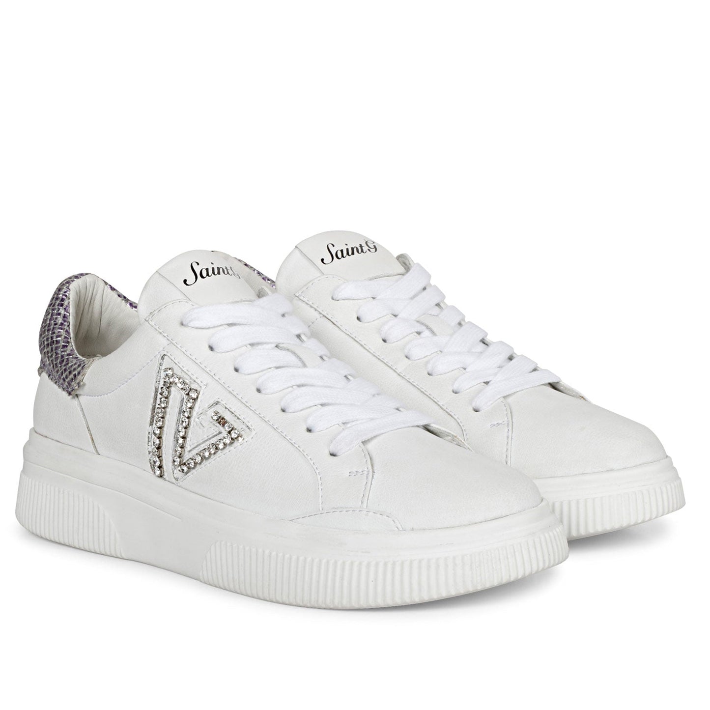 Whitesta Womens White Leather Sneaker