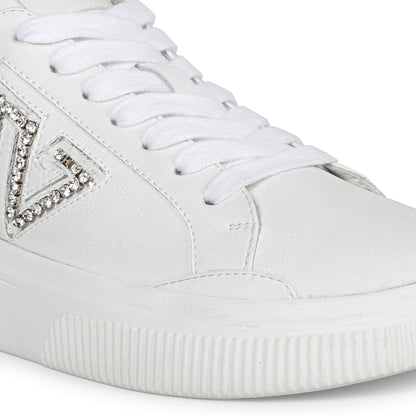 Whitesta Womens White Leather Sneaker