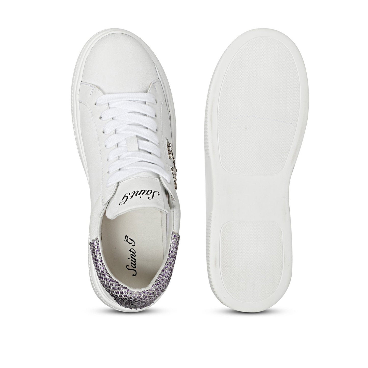 Whitesta Womens White Leather Sneaker