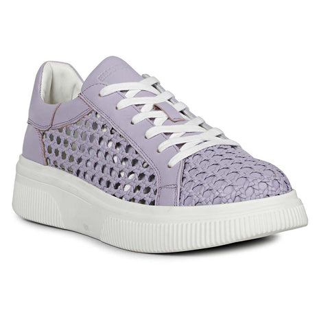 Whitesta Zoey Womens Purple Woven Leather Sneakers