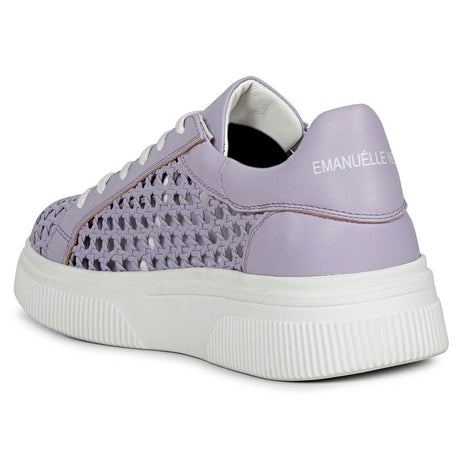 Whitesta Zoey Womens Purple Woven Leather Sneakers