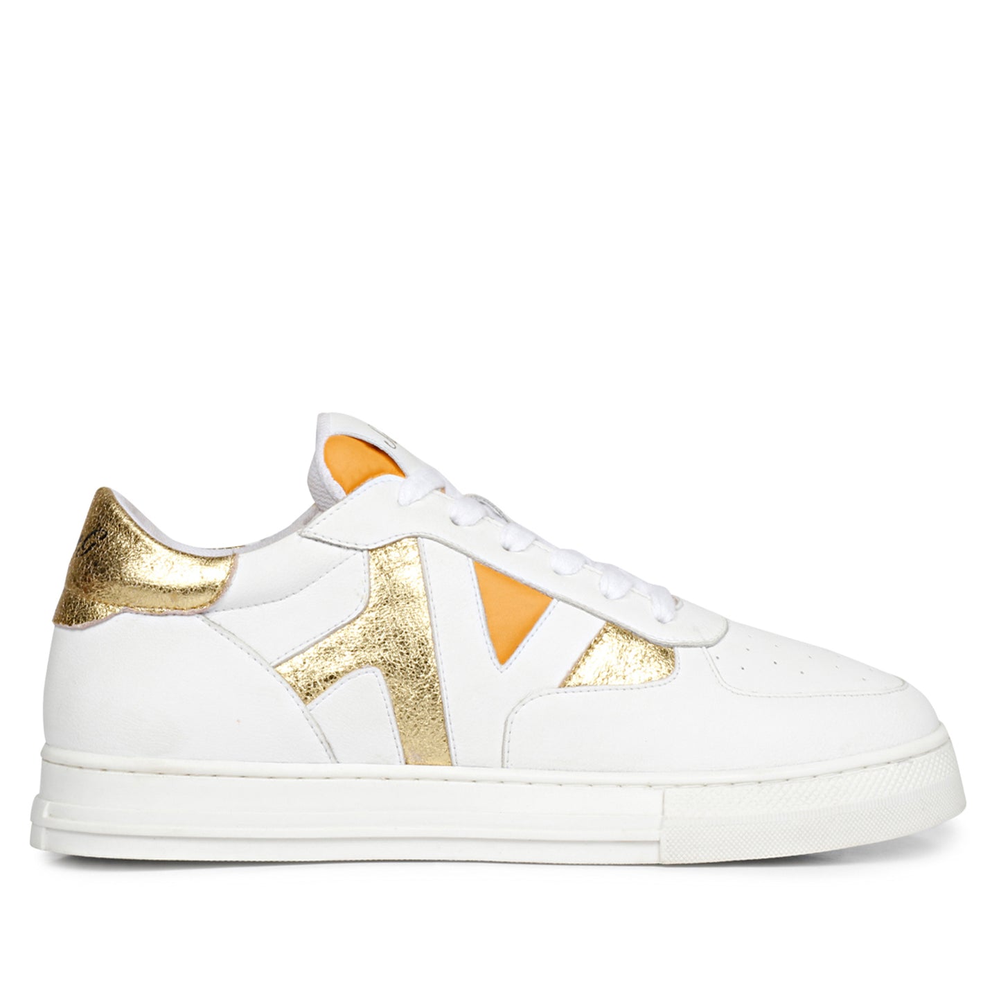 Whitesta Felix White & Yellow Leather Sneakers