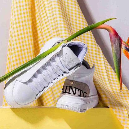 Whitesta Dafne White Leather Handcrafted Sneakers