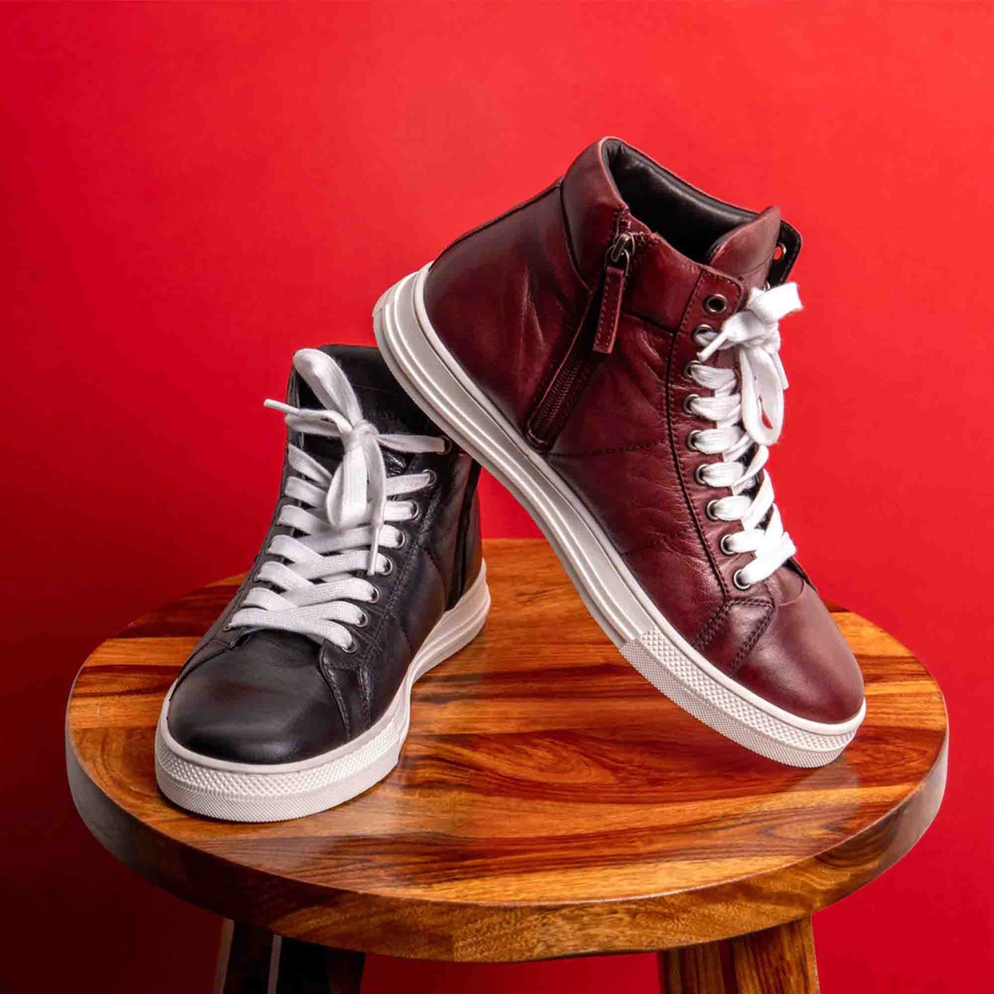 Whitesta Tesoro Burgundy Handcrafted Leather Sneakers