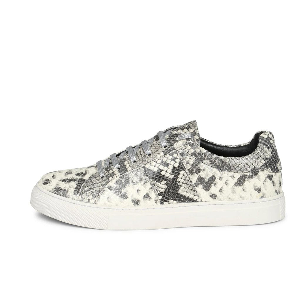 Whitesta Elined Grey Python Print Leather Sneakers - Whitesta