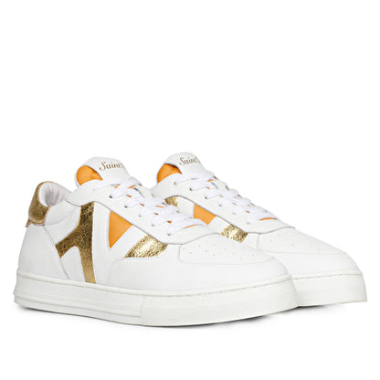 Whitesta Felix White & Yellow Leather Sneakers