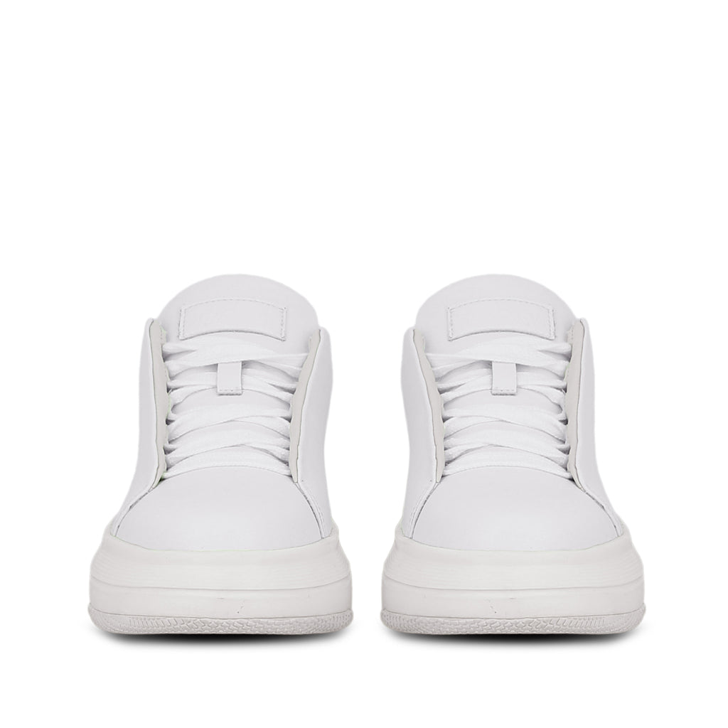 Whitesta Fiore White Leather Handcrafted Sneakers