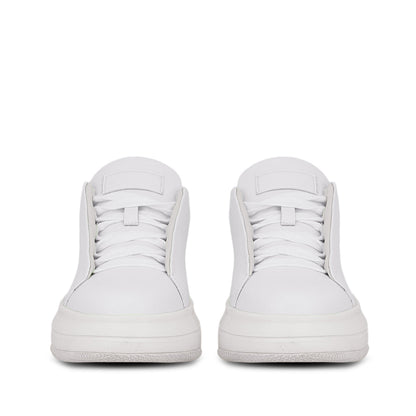 Whitesta Fiore White Leather Handcrafted Sneakers