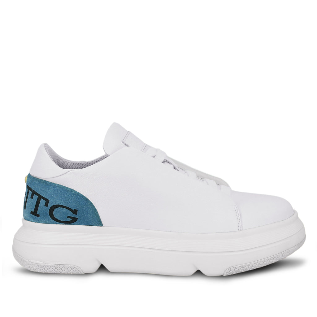 Whitesta Fiore White Leather Handcrafted Sneakers