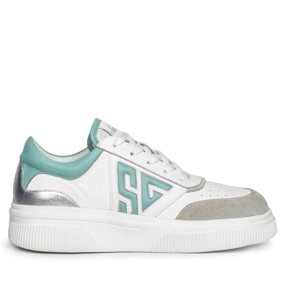 Whitesta Aloisia Mint Sneakers - Fashion-forward leather footwear for a fresh and modern vibe.