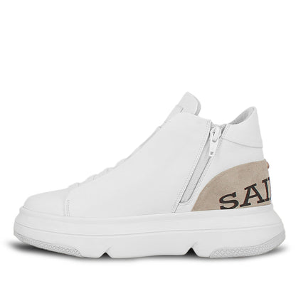 Whitesta Dafne White Leather Handcrafted Sneakers
