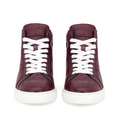 Whitesta Tesoro Burgundy Handcrafted Leather Sneakers