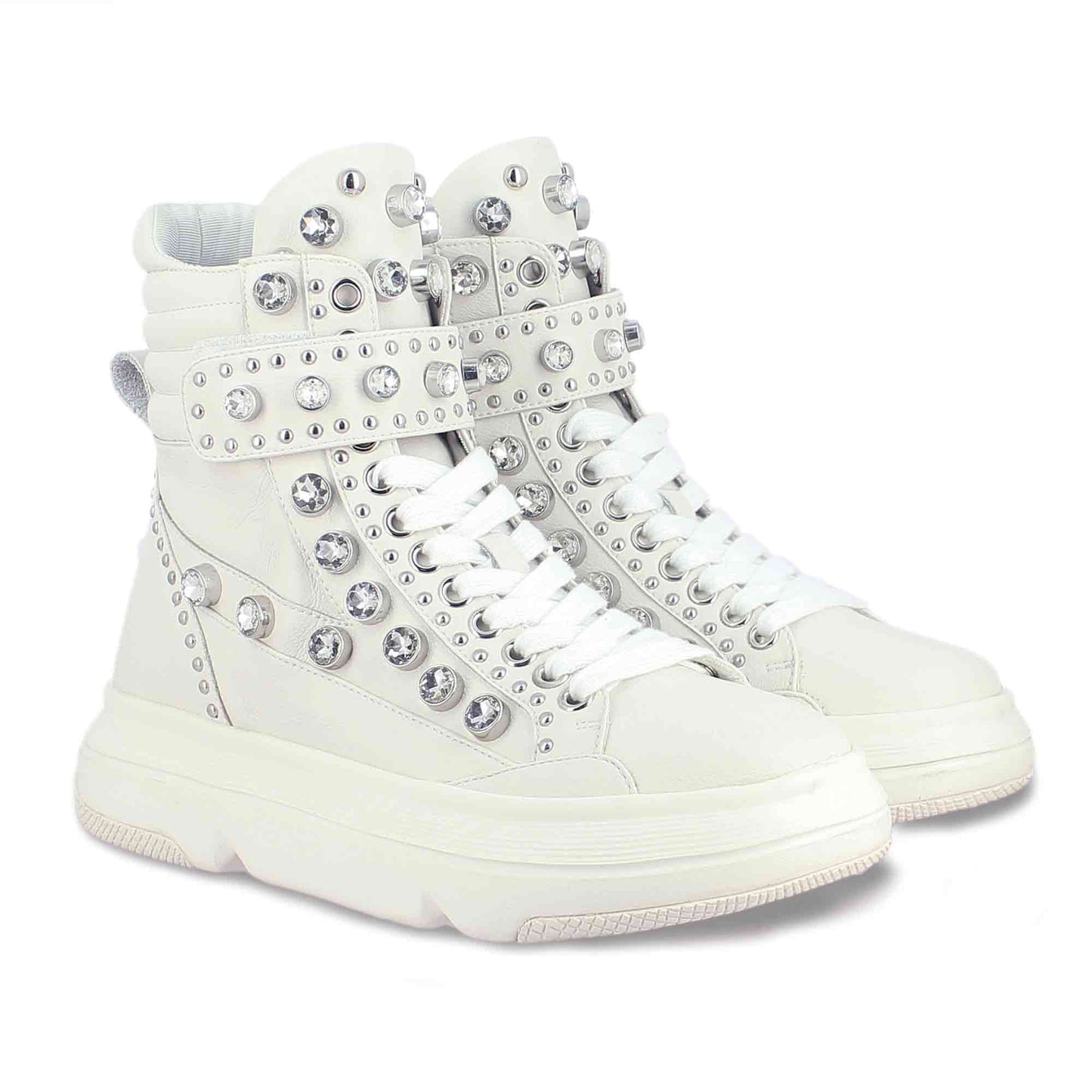 Whitesta Beyonce Embellished Ivory Leather Shoes