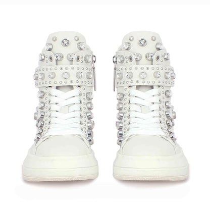 Whitesta Beyonce Embellished Ivory Leather Shoes