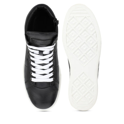 Whitesta Artemas Black Handcrafted Leather Sneakers